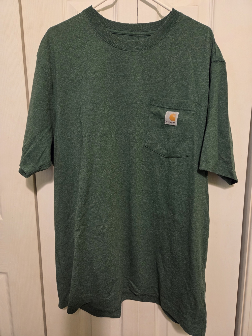 Carhartt Short-Sleeve Pocket Tee in Heather Forest Green